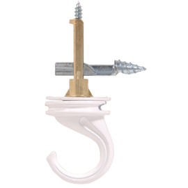 The Hillman Group 122415 White Driller Hook Ceiling Hanger, 1-Pack