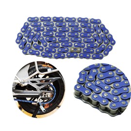 Dreammotion Motorcycle Drive Chain 420/428 108L for SSR Poteau Fresco Apollo Honda Kawasaki ATV Pit Mud Bicycle (428, Blue)