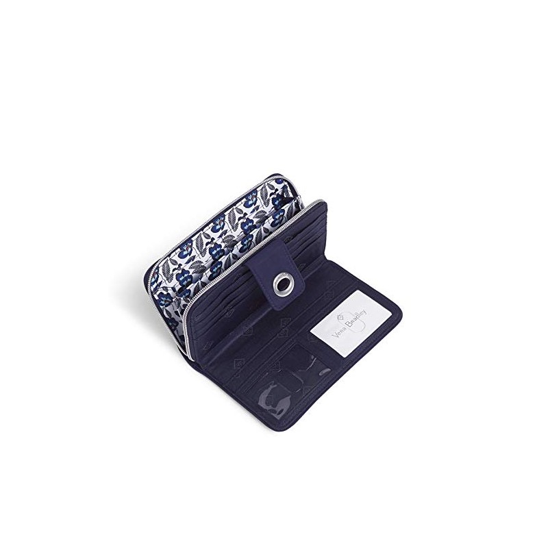 Vera Bradley Women's Performance Twill Turnlock Wallet with RFID Protection,