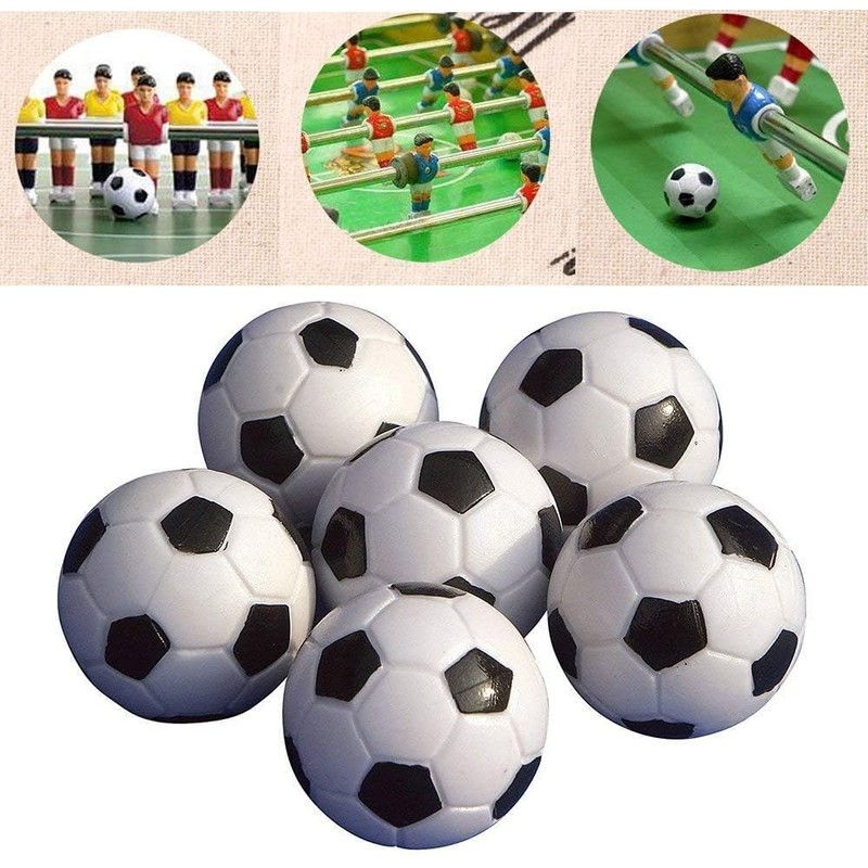 Miss-shop Small Mini Table Football Balls, Pack of 6 Black