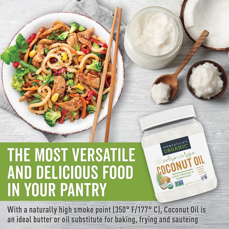 Viva Naturals Organic Coconut Oil, 54 fl oz – Unrefined,