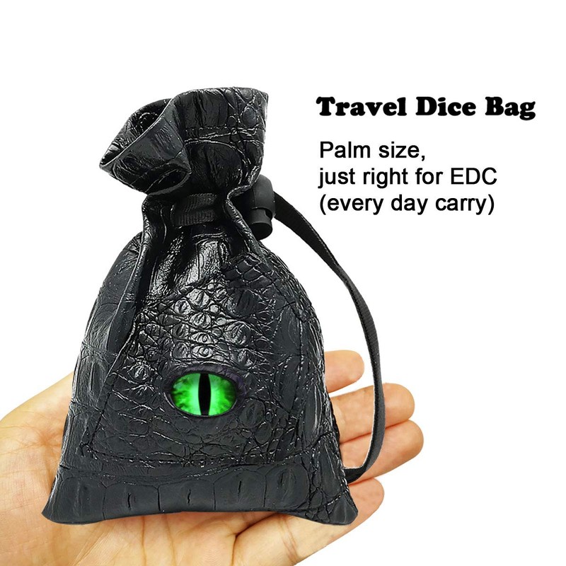 Haxtec Dragon Eye Dice Bag Drawstring Leather DND Dice Bag