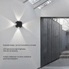 4 Sided Luminous Wall Lamp Double Head Waterproof LED White