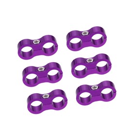 VekAuto 6 Pcs AN6 Vehicle Hose Separator Clamp Fuel Line Connector for Oil Fuel Hose Purple Auto Accessories