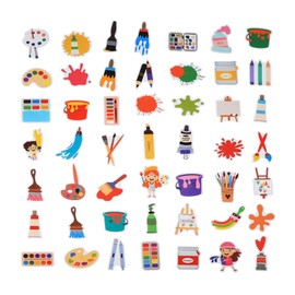 100 Pack Art Painting Stickers, Art Painting Party Favors, Birthday Decorations
