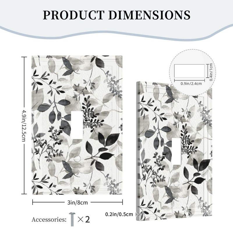 Ujkrvesj White Gray Grey Eucalyptus Leaf 1 Gang Single Toggle