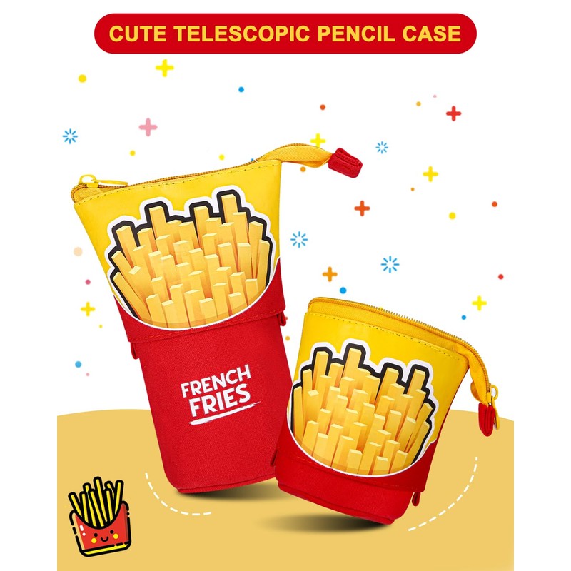 Xespis Pencil Case with Zip, Telescopic Pencil Case, Frits, pencil