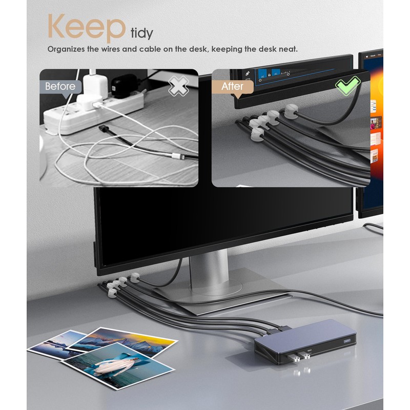 Nearockle Magnetic Cable Clips Upgraded Strong Magnetic Cord Holder (White,