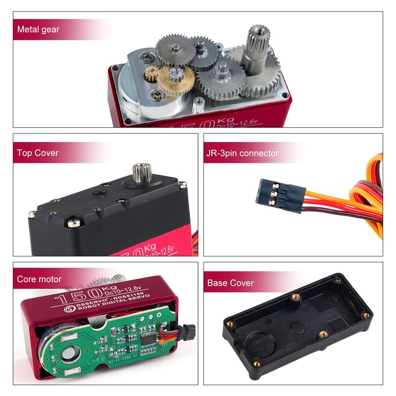 DIYmall 150KG RDS51150 High-Torque Metal Gear Robotic Digital Servo 180