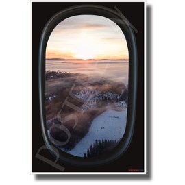 Winter Tundra - Airplane Window View - NEW World Travel Poster