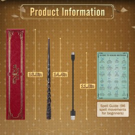 ShinySong Rechargeable Light Up Wizard Wand with Gradient Lighting, Illuminating Magic Witch Wands for Kids Christmas Cosplay Party, Seedpod