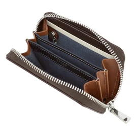 Takeokikuchi 780611 Men's Genuine Leather Coin Purse, Margo II, Round Zipper, Card Case, Coin Case, Key Chain, Leather, Cowhide Leather, 02: Brown