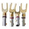 Cleqee 4pcs 24K Gold Plated Speaker Plug Y Plug Y