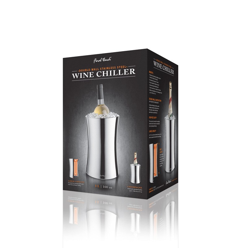 Final Touch Double Wall Stainless Steel Wine Chiller for Wine