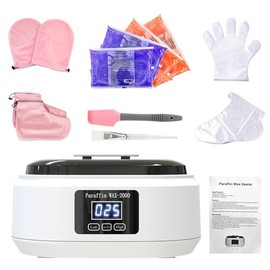 FINYQBET Fundidor de Cera para Depilar Doble Pote 600Cc X2, Temperatura Ajustable 0–80°C, Carcasa Metálica Duradera, Ideal Para Salón, Spa y Uso Doméstico, Para Mujeres y Profesionales (Blanco)