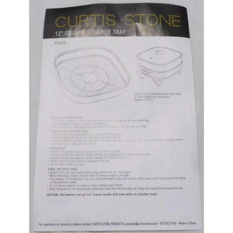 Curtis Stone CURTIS STONE 12" Square Stainless Steel Steamer Colander