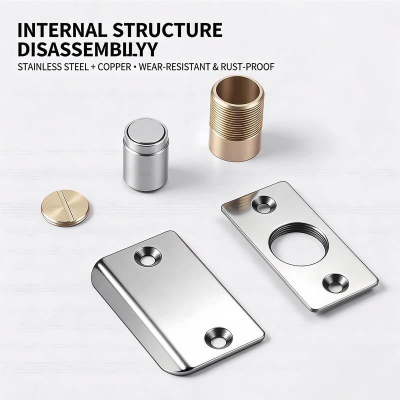 Elfthloo Adjustable Magnetic Door Ball Catch Silver, 2 Pack