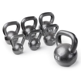 Marcy Hammertone Kettlebells, Ideal Workout Weights For Home Gym, Cast Iron, Black, 55lbs HKB-055
