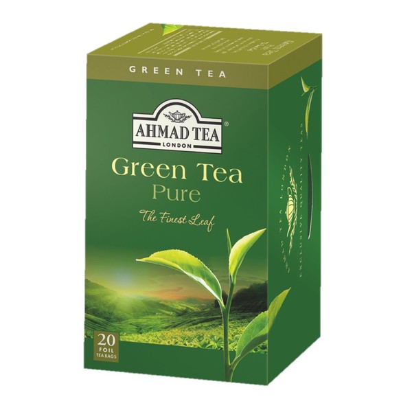 Ahmad Tea Green Tea Pure, 20-Count Boxes (Pack of 6)