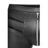 Noir Handmade, Men's Faux Leather Shorts with Zip and Decorative