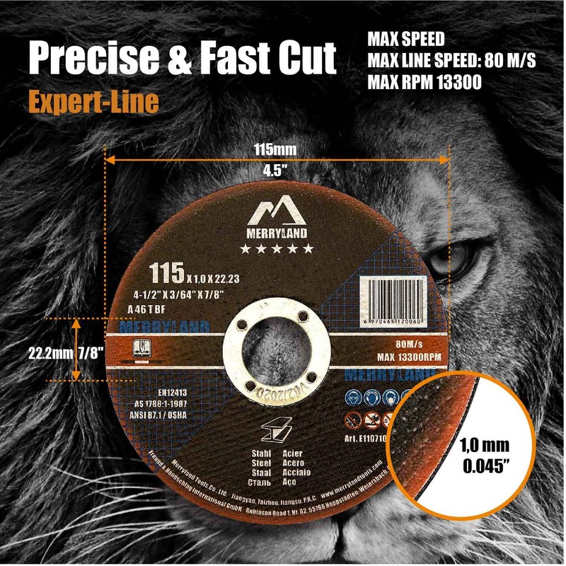 Merryland Expert Line E11071042 Cutting Disc 115 Metal Steel Stainless