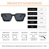 YUELUQU Retro Rectangular Sunglasses Large Square Chunky for Men Women