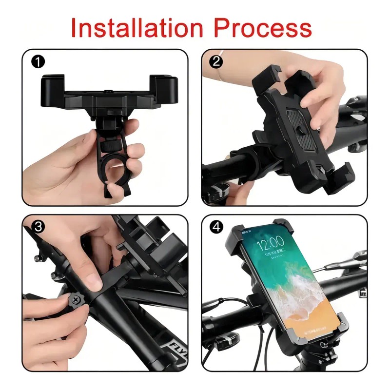 Soporte Para Celular Moto Bicicleta Savefree Fijación Segura Negro