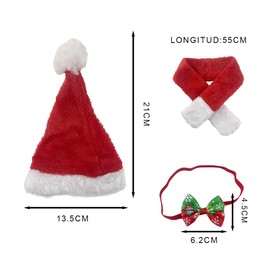4 Pcs Christmas Hat and Bow Tie for Small Dogs Clothes for Dogs Cats Christmas Costume for Small Pets