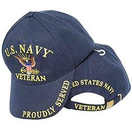 United States Navy Veteran Proudly Served Blue Hat Cap USN