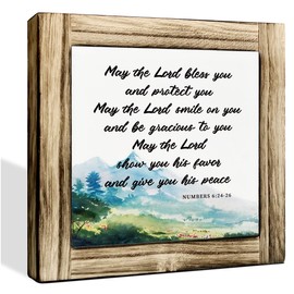 Make the Lord Bless You Sign, Bible Verse Decor, Scripture Decor Art, Christian Wood Sign, Decorative Plaque Box Sign, Religious Home Decor, Farmhouse Wooden Desk Sign, Church Decor Art
