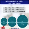 2, 4 & 7 Cup Turquoise Replacement Lids/Covers for Pyrex,