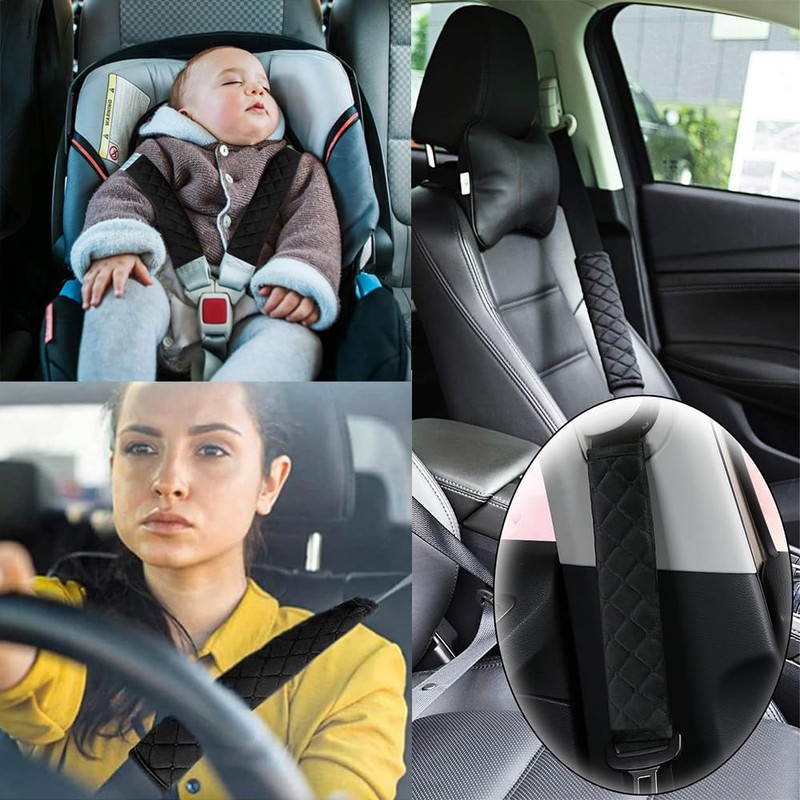 FUNNTY Seat Belt Cover Pad Seatbelt Car Strap Covers 4Pcs