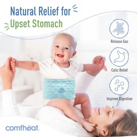 Comfheat Colic and Gas Relief for Newborns and Infants, Flaxseed Heated Tummy Wrap, Baby Swaddling Belt with Soothing Warmth, Natural Relief for Upset Stomach in Babies Toddlers, 0-3 Years (Blue)