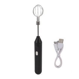 Electric Hand Mixer Three Different Speeds Battery Powered Handheld Milk Frother for Home Baking Black