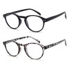 EYEURL 2 Pack Small Reading Glasses for Women Round Frame