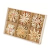 CENPEK Premium 24x Straw Stars Christmas Tree Decorations - Diameter