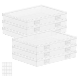 Lifewit 6 Pcs Caja Organizadoras Fotos Plástico,Caja Almacenamiento con 13 x 18 cm Fundas Interiores Fotos,Caixa Arrumação para Organizar Fotografías/Tarjeta/Imagen/Sello,Caja Almacenaje para Oficina