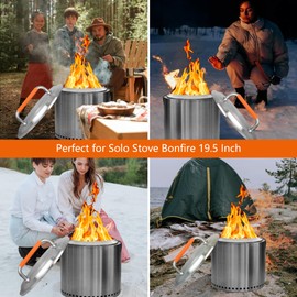 Fire Pit Lid Accessory for Bonfire Fire Pit, 20 inch Lid 304 Stainless Steel with Heat Resistant Handle for Solo Stove Bonfire 19.5"