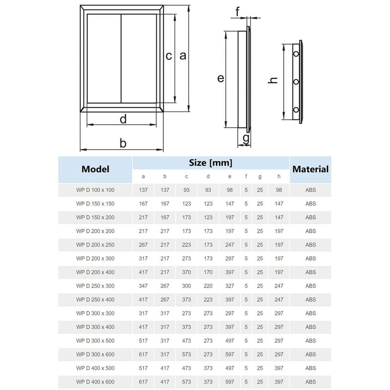 Value Access Panel - 300 x 300mm Plastic Hinged
