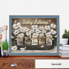 Diamond Painting Kits for Adults, 5D Inspirational Diamond Art Kits for Beginner, DIY Full Drill Flowers Gem Art Kits for Home Decor Wall Art and Crafts 16x12 Inch