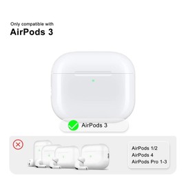 LoeoeL for Airpods 3 Case Clear, Transparent Silicone Cute Girly Airpods 3rd Generation Case with Keychain, Hard Shell Plastic Airpods Cover Accessories for Women Girls, Neon Purple