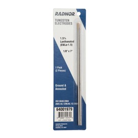 Radnor 64001979 1/8'' X 7'' Ground Finish 1.5% Lanthanated Tungsten Electrode (2 Per Package)