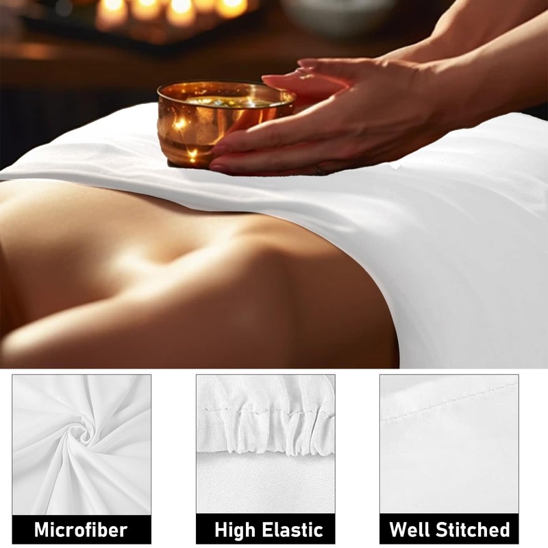 3 Piece Microfiber Massage Table Sheet Set, Beauty Massage Bed