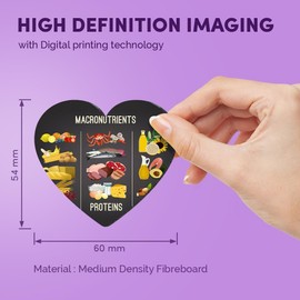1x Heart MDF Magnet 6cm - Macronutrients Fat Protein Carbs Diet - Fridge Locker Office Whiteboard Toolbox #53053