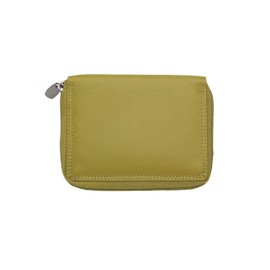Josephine Osthoff Women's Leather Large Wallet with Zip Small Wallet Men's Credit Card Holder RFID Protection Wallet with Coin Compartment (926), citrus, coin purse