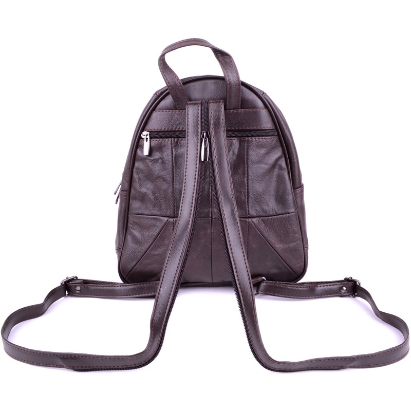 Ladies/Womens Genuine Leather Travel/Work/Holiday Rucksack/Backpack - Dark Brown
