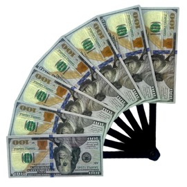 100 Dollar Note Design Folding Hand Fan - USA Souvenir - Novelty US Dollars Bill - Foldable Hand Fan - Wall Decoration Party - USA Gift