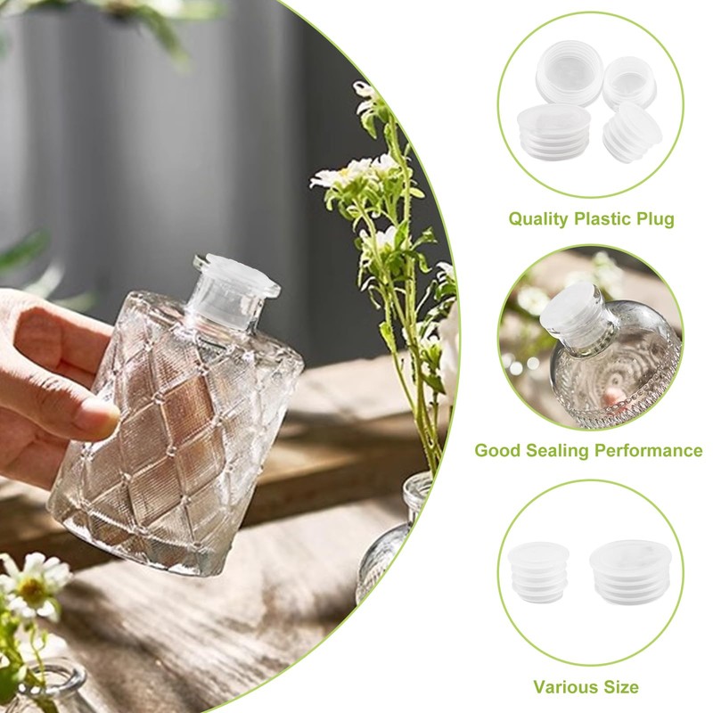 UFURMATE Salt Shaker Stoppers, 60Pcs Plastic Salt Shaker Plugs Transparent