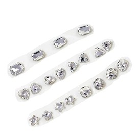 20 Pcs White Nail Rhinestones Crystal Clear Rhinestones Heart Gems Stones Nail Art Diamonds Jewels Multi Shapes Nail Charms for Nail DIY Jewelry (Transparent)