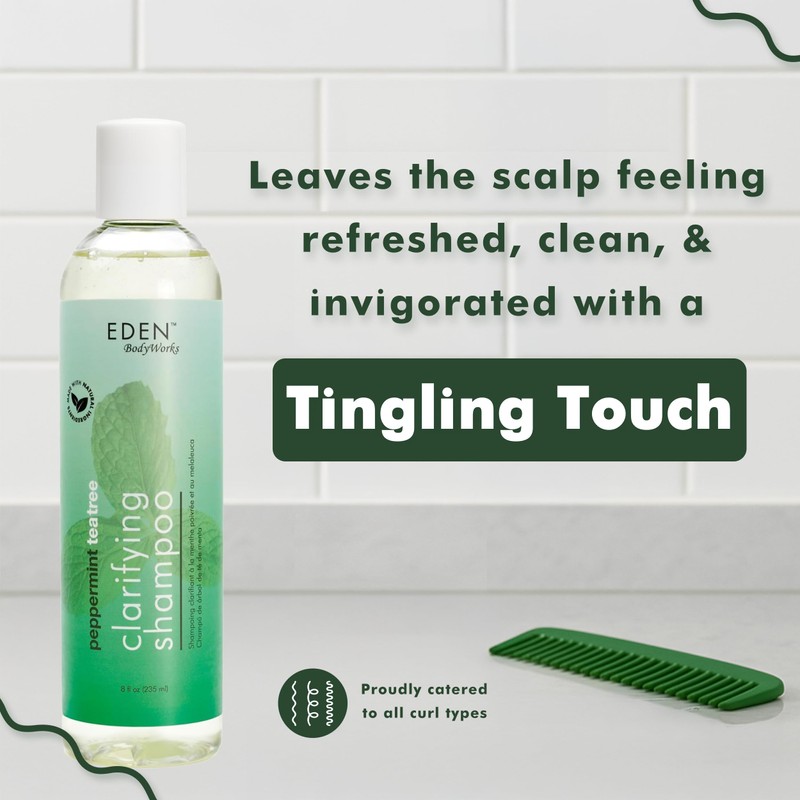 EDEN BodyWorks Peppermint Tea Tree Shampoo | Clarifying Shampoo for